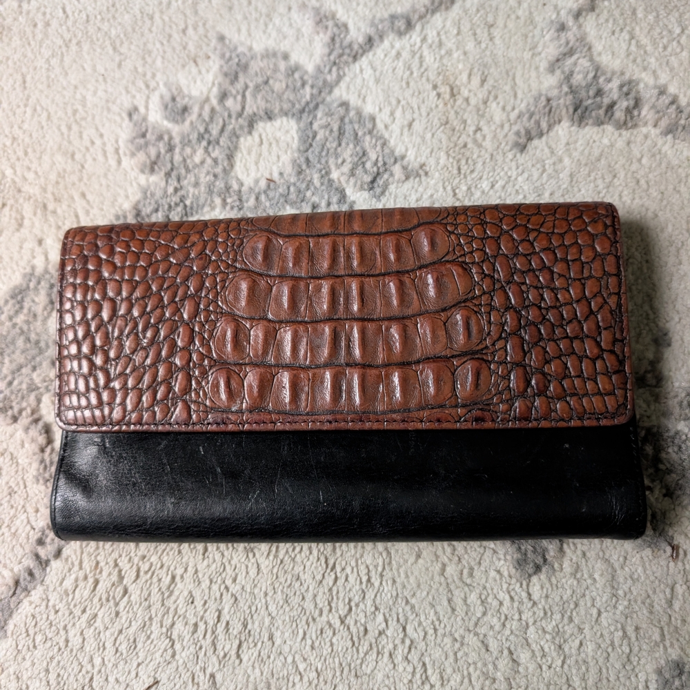 Brahmin Croc-Embossed Leather Wallet